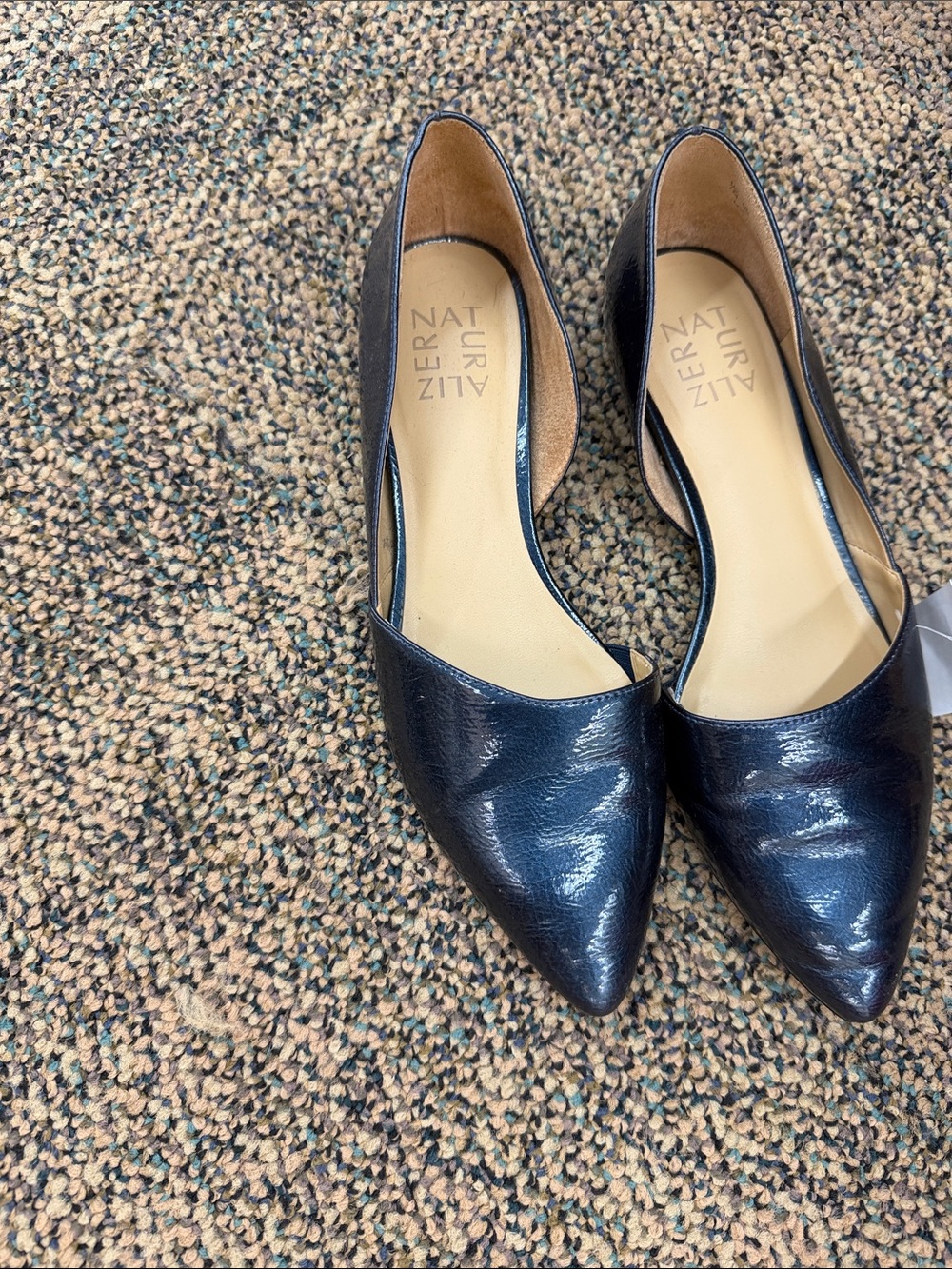 Naturalizer Black Pointed-Toe D'Orsay Flats